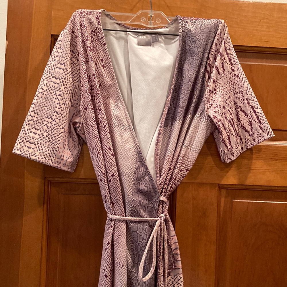 Asos snake skin wrap midi dress